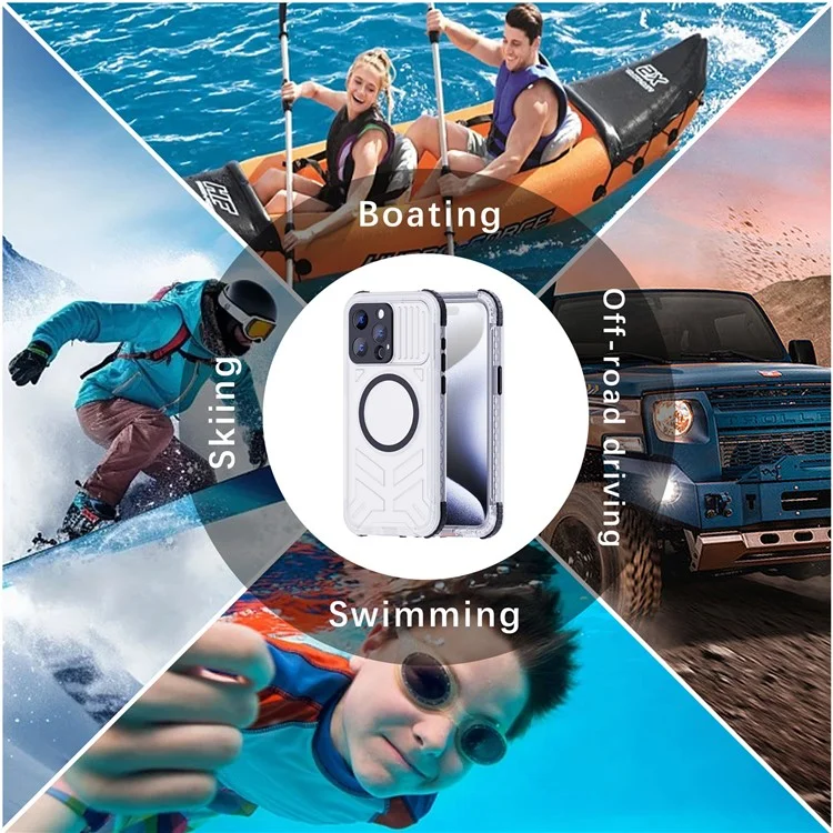 SHELLBOX Série CC pour iPhone 15 Pro Max IP68 Étui de protection complète étanche à l'eau compatible avec MagSafe - Noir