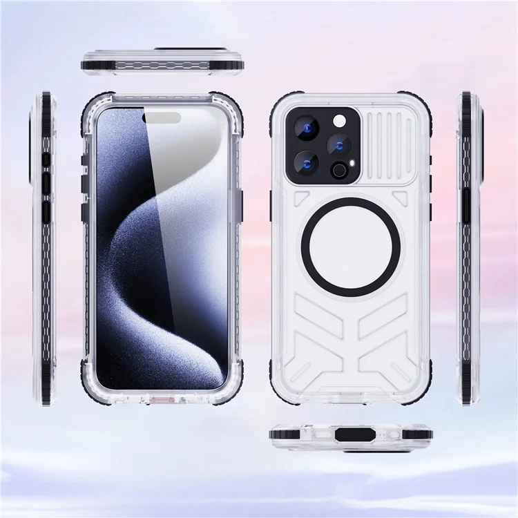 SHELLBOX Série CC pour iPhone 15 Pro Max IP68 Étui de protection complète étanche à l'eau compatible avec MagSafe - Noir