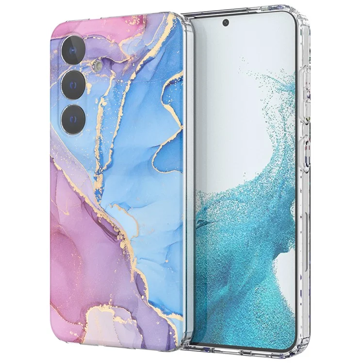 Per Samsung Galaxy S24 Phone Case GW18 PC+TPU Back Cover IMD Marble Pattern - Style A