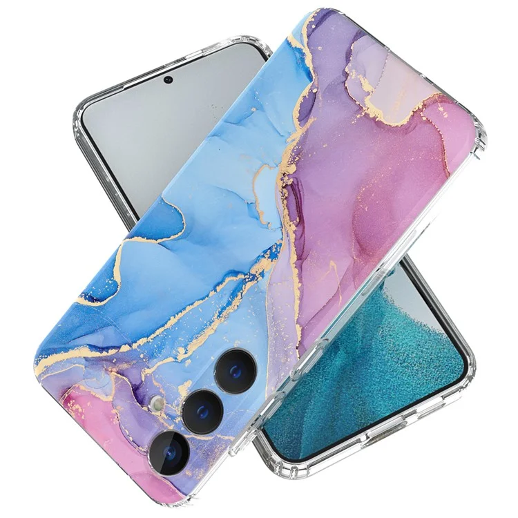 Per Samsung Galaxy S24 Phone Case GW18 PC+TPU Back Cover IMD Marble Pattern - Style A