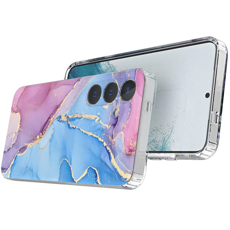 Per Samsung Galaxy S24 Phone Case GW18 PC+TPU Back Cover IMD Marble Pattern - Style A
