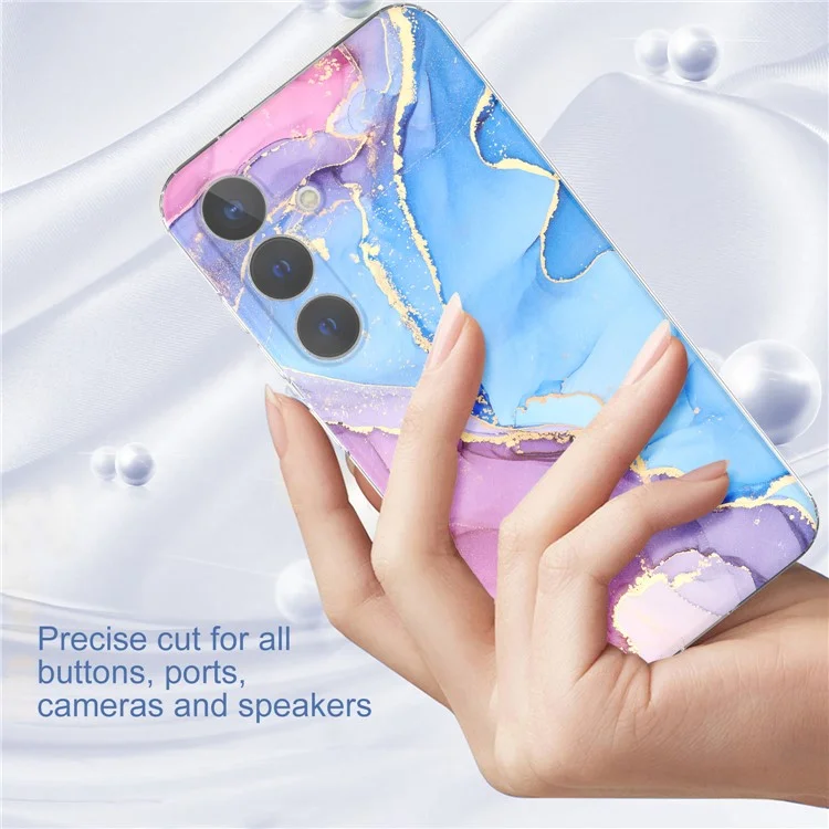 Per Samsung Galaxy S24 Phone Case GW18 PC+TPU Back Cover IMD Marble Pattern - Style A
