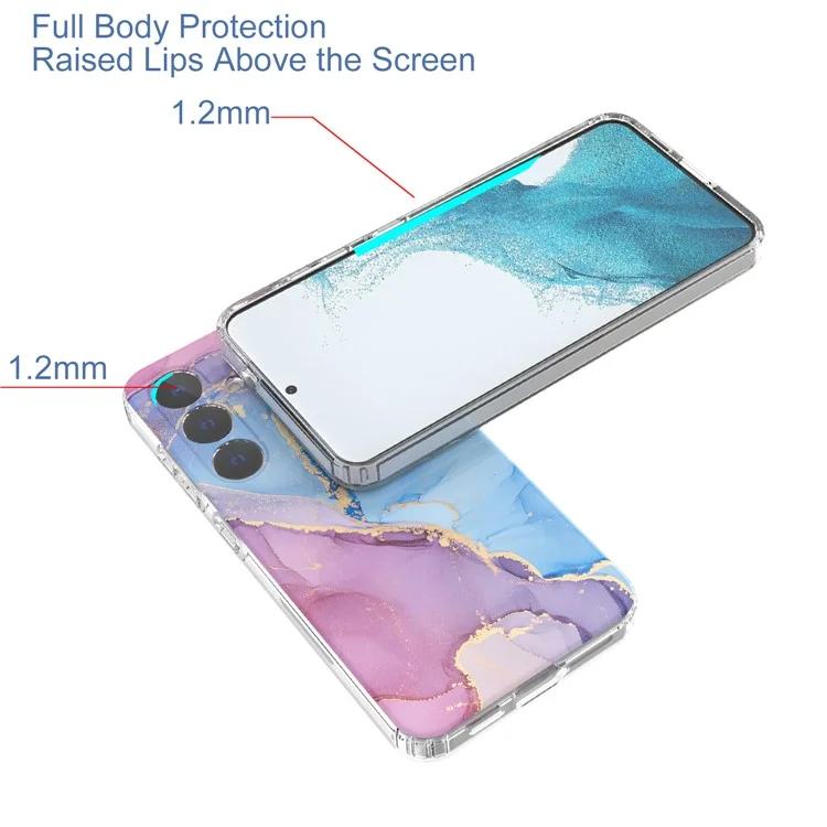 Per Samsung Galaxy S24 Phone Case GW18 PC+TPU Back Cover IMD Marble Pattern - Style A
