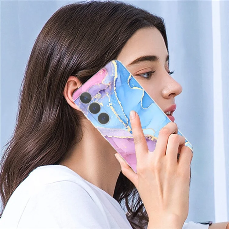 Per Samsung Galaxy S24 Phone Case GW18 PC+TPU Back Cover IMD Marble Pattern - Style A