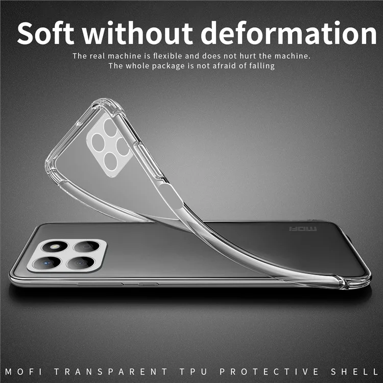 MOFI For Honor X8b 4G Funda transparente para teléfono de TPU suave y protectora