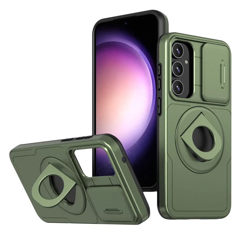 For Samsung Galaxy A54 5G Phone Case with Slide Camera Protection Magnetic Cover - Green