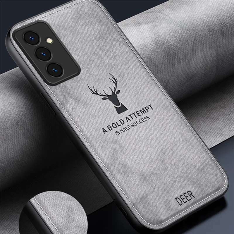 For Samsung Galaxy A35 5G Phone Case Shockproof Hybrid Protective Cover Deer Pattern - Grey