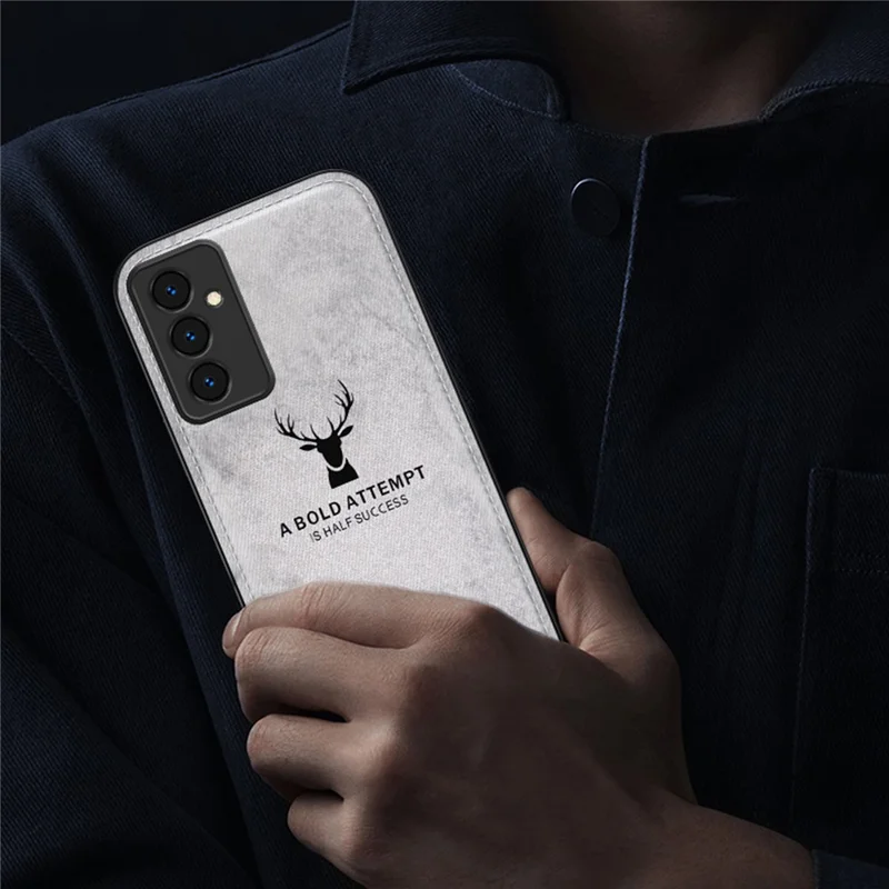 For Samsung Galaxy A35 5G Phone Case Shockproof Hybrid Protective Cover Deer Pattern - Grey