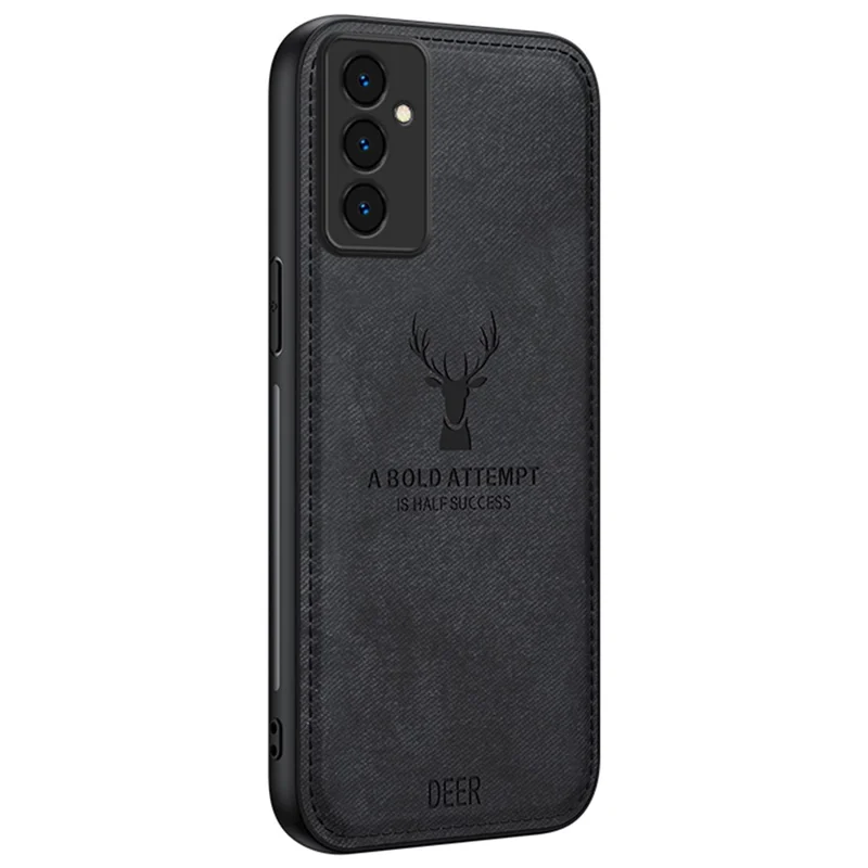 For Samsung Galaxy A35 5G Phone Case Shockproof Hybrid Protective Cover Deer Pattern - Black