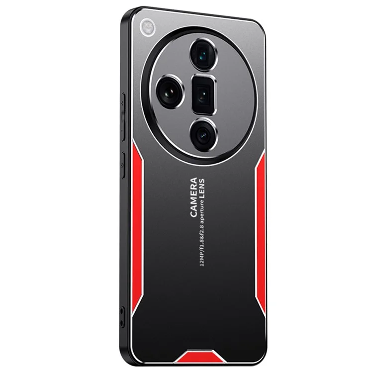 Para Oppo Find X7 Ultra Capa de Telefone Alumínio Liga Traseira Capa Fosca Anti-Impressão Digital - Vermelho