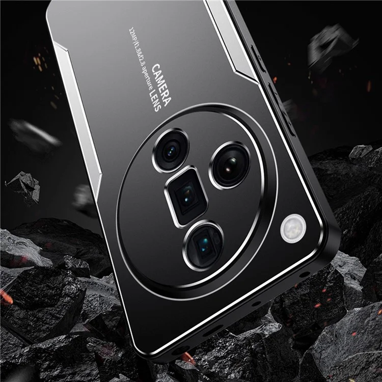 Para Oppo Find X7 Ultra Capa de Telefone Alumínio Liga Traseira Capa Fosca Anti-Impressão Digital - Vermelho