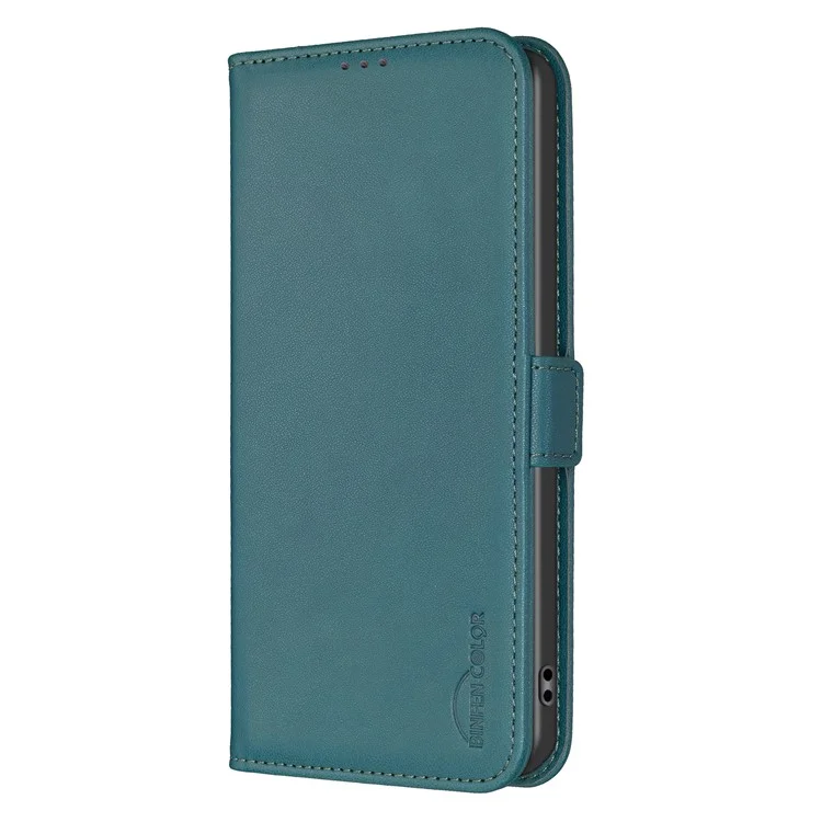 BINFEN COLOR BF31 For Xiaomi Redmi Note 13 4G Case with Wallet Stand PU Leather Flip Phone Cover - Green