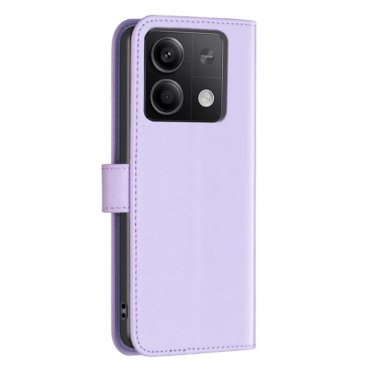 BINFEN COLOR BF17 Para Xiaomi Redmi Note 13 4G Capa de Telefone de Couro Folio Stand View - Roxo