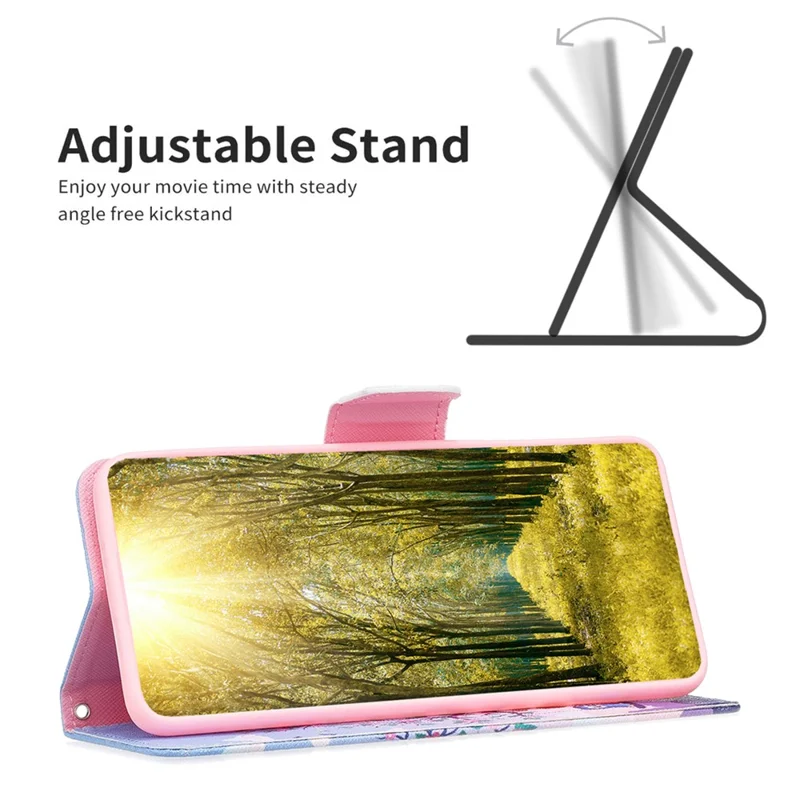 For Xiaomi Redmi Note 13 4G Phone Case Mønster Læder Flipdæksel - To Ulykker