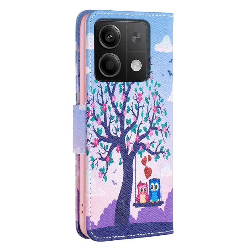 For Xiaomi Redmi Note 13 4G Phone Case Mønster Læder Flipdæksel - To Ulykker