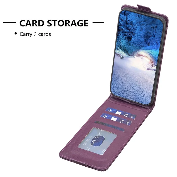 BF30 For Xiaomi Redmi Note 13 4G Vertical Flip Phone Case PU Leather Rhombus Cover - Dark Purple