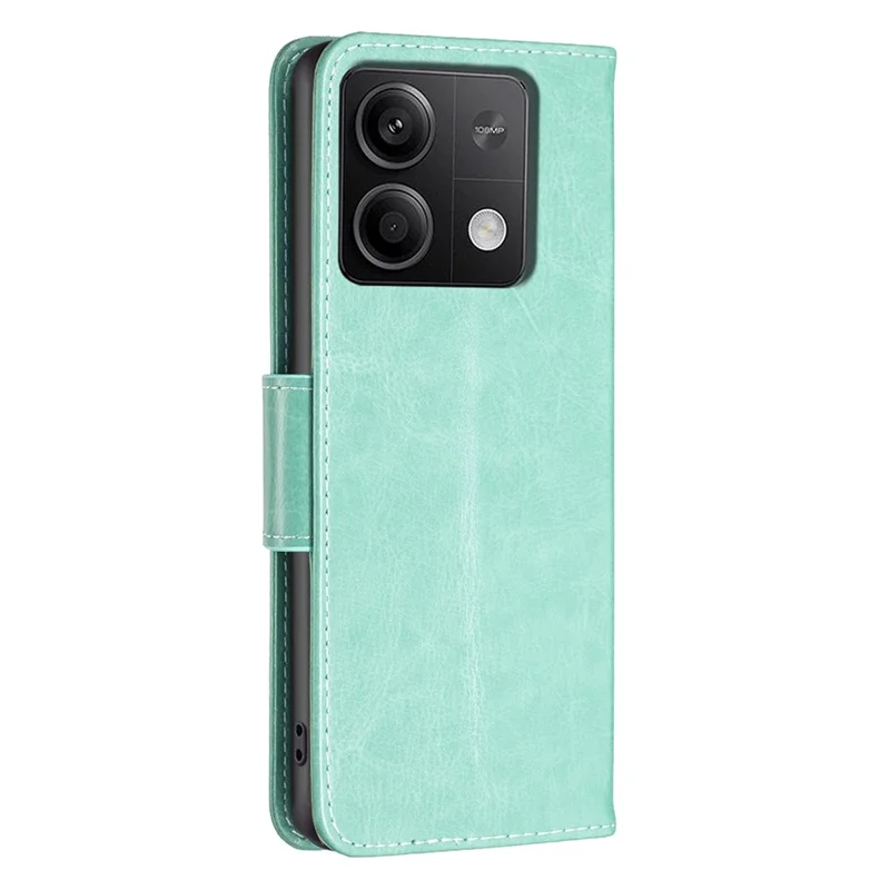 Para Xiaomi Redmi Note 13 4G Capa Borboleta Impressa Stand Full Protection Phone Cover - Verde