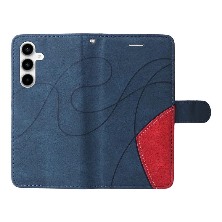 KT Leather Series-1 für Samsung Galaxy A35 5G Brieftasche Hülle Zweifarbiges Leder-Cover - Blau