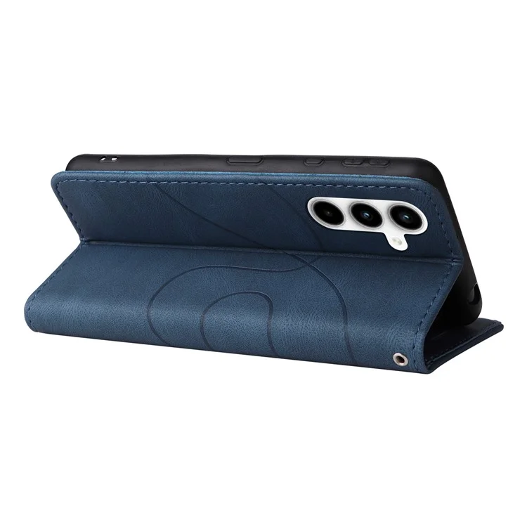 KT Leather Series-1 für Samsung Galaxy A35 5G Brieftasche Hülle Zweifarbiges Leder-Cover - Blau