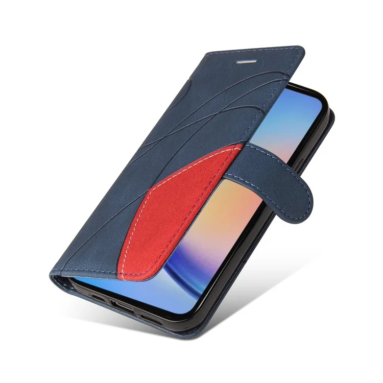 KT Leather Series-1 für Samsung Galaxy A35 5G Brieftasche Hülle Zweifarbiges Leder-Cover - Blau