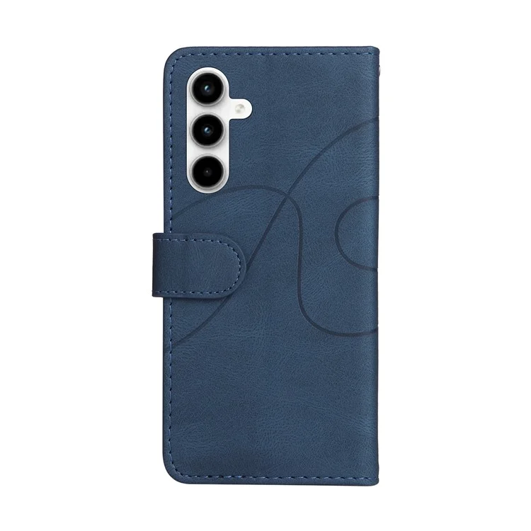 KT Leather Series-1 für Samsung Galaxy A35 5G Brieftasche Hülle Zweifarbiges Leder-Cover - Blau