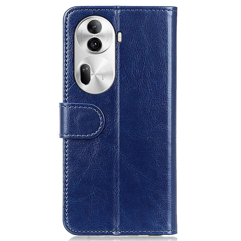 Phone Case for Oppo Reno11 Pro 5G (Global) / Reno11 (China) 5G Crazy Horse Texture Wallet Leather Cover - Blue