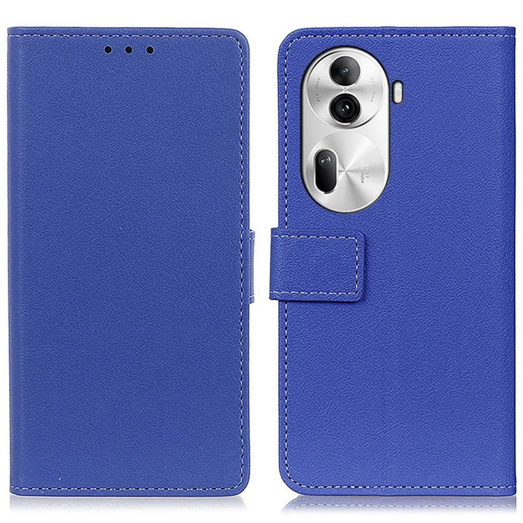 Pour Oppo Reno11 Pro 5G (Global) / Reno11 (Chine) 5G Étui Téléphone Coque en Cuir Portefeuille Support - Bleu
