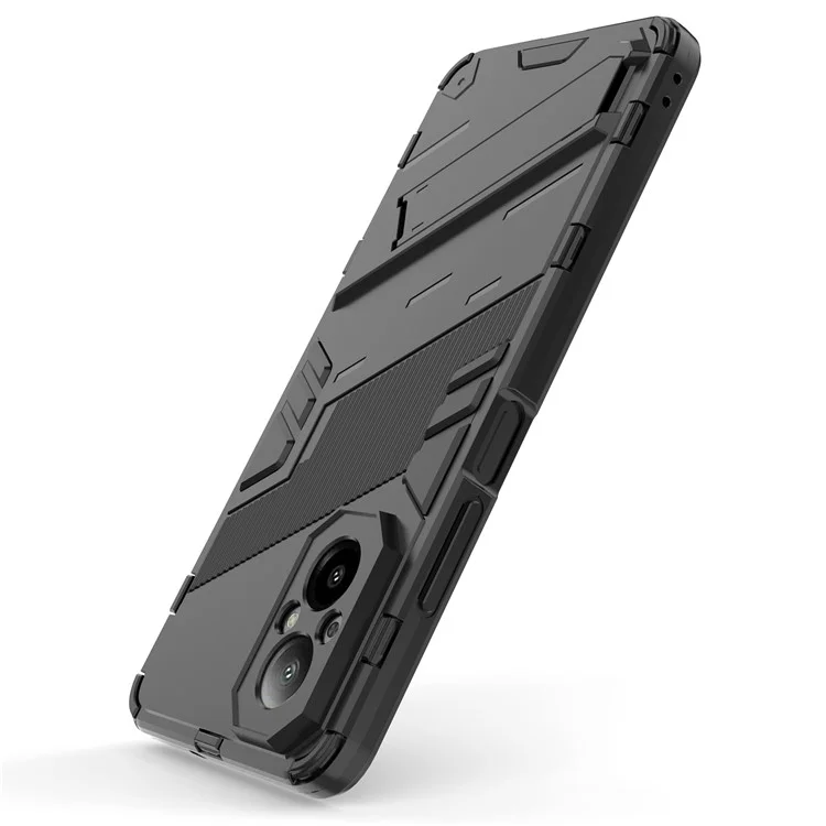 For Realme C67 4G Kickstand Case TPU+PC Protective Phone Cover - Black