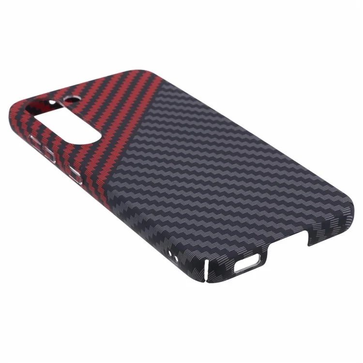 Per Samsung Galaxy S23 Phone Case Carbon Fiber Texture Hard PC Back Cover - Black+Red