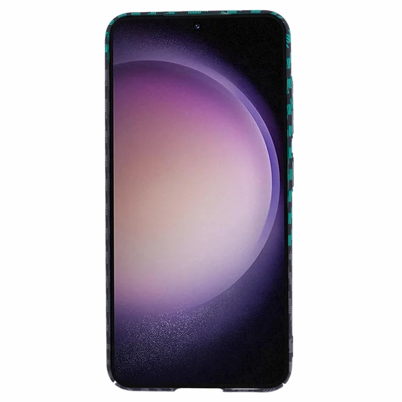 For Samsung Galaxy S23 Phone Case Carbon Fiber Texture Hard PC Back Cover - Black+Green