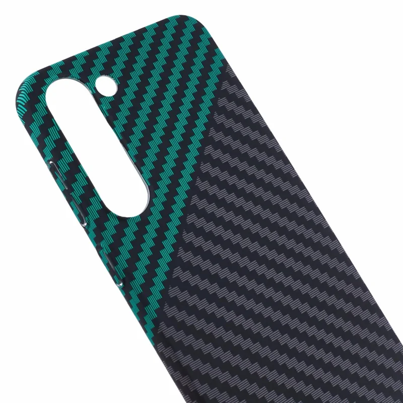 For Samsung Galaxy S23 Phone Case Carbon Fiber Texture Hard PC Back Cover - Black+Green