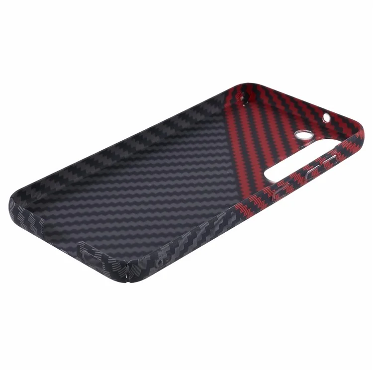 Per Samsung Galaxy S23+ Case Splicing Color PC Phone Cover Carbon Fiber Texture - Nero+Rosso
