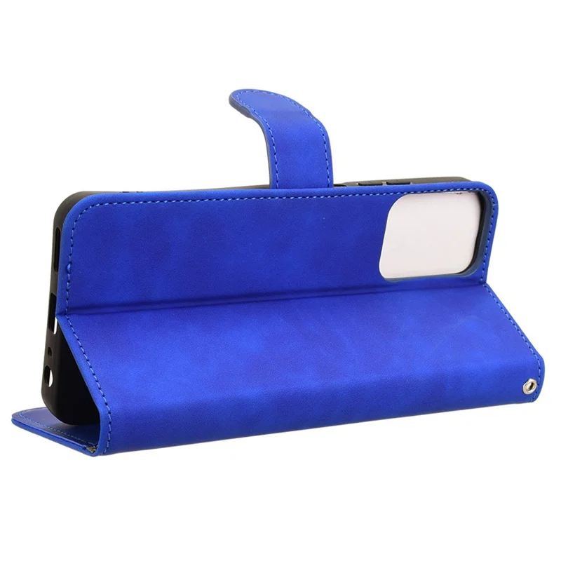 For Motorola Moto G45 5G / G34 5G Leather Case Wallet Phone Cover Skin-Touch Texture - Blue