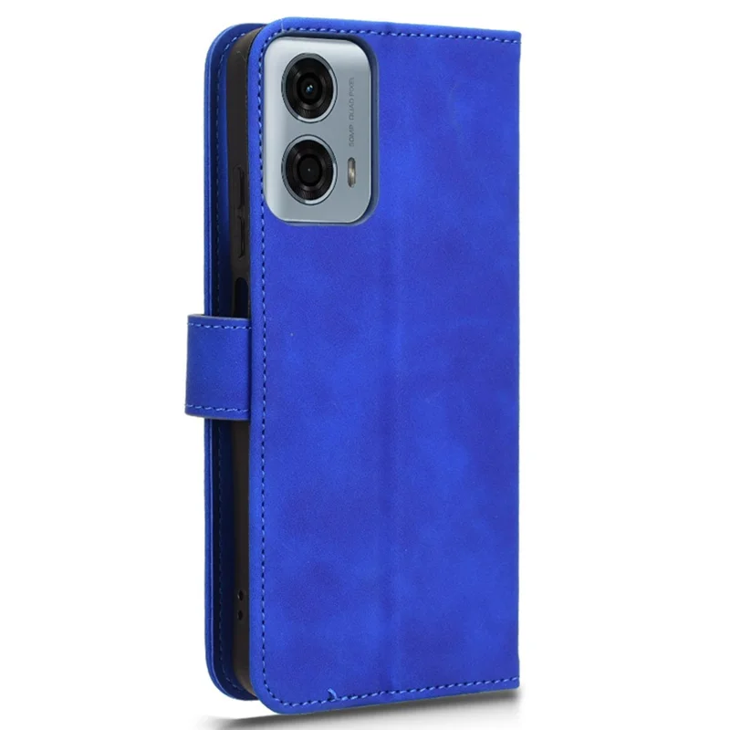 For Motorola Moto G45 5G / G34 5G Leather Case Wallet Phone Cover Skin-Touch Texture - Blue