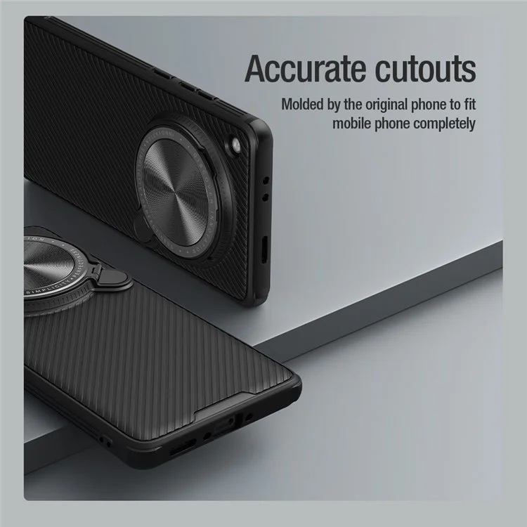 NILLKIN CamShield Prop Magnetic Series para Oppo Find X7 Ultra Funda de teléfono Cubierta de lente Soporte - Negro