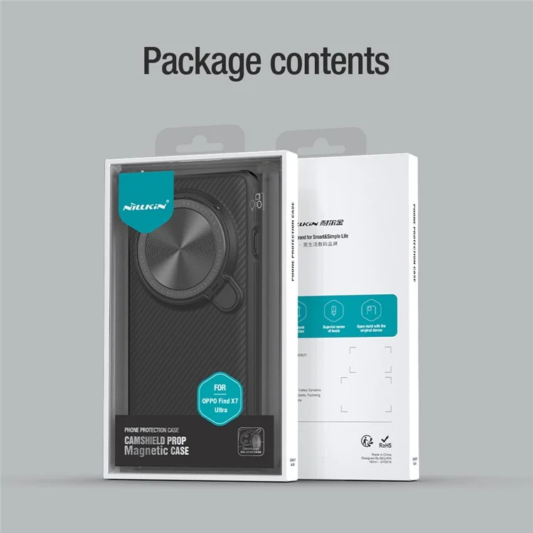 NILLKIN CamShield Prop Magnetic Series para Oppo Find X7 Ultra Funda de teléfono Cubierta de lente Soporte - Negro