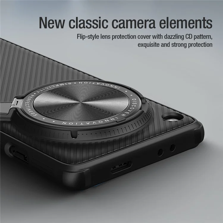 NILLKIN CamShield Prop Magnetic Series para Oppo Find X7 Ultra Funda de teléfono Cubierta de lente Soporte - Negro