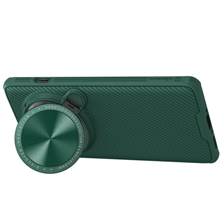 NILLKIN CamShield Prop Magnetic Series pour Oppo Find X7 Ultra Coque de téléphone Couvercle d'objectif Kickstand - Vert
