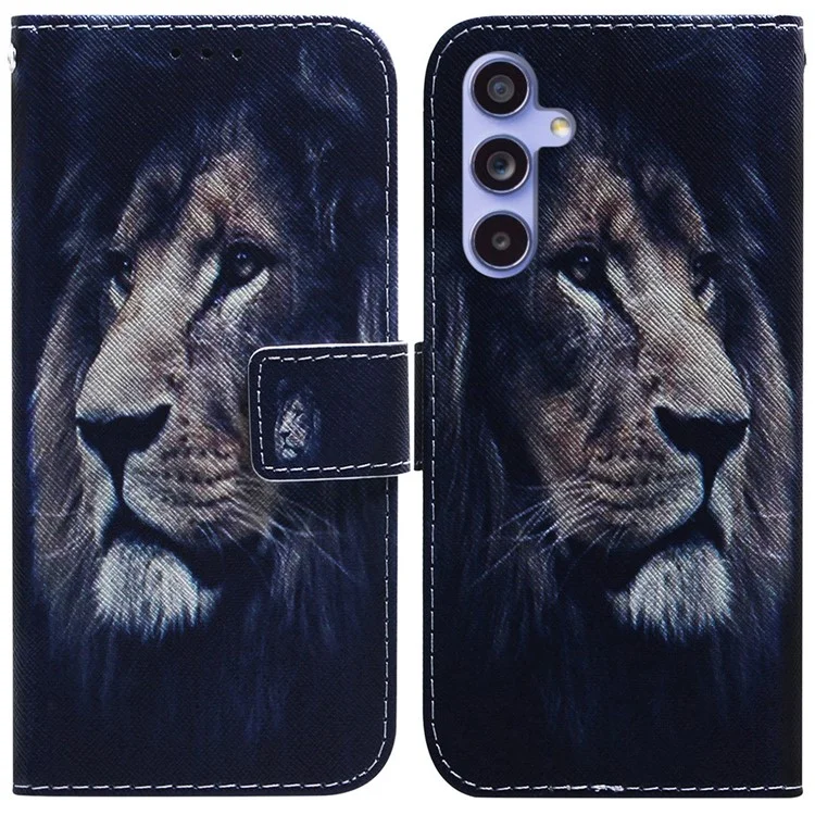 For Samsung Galaxy A35 5G Case Pattern Print Leather Phone Cover - Lion