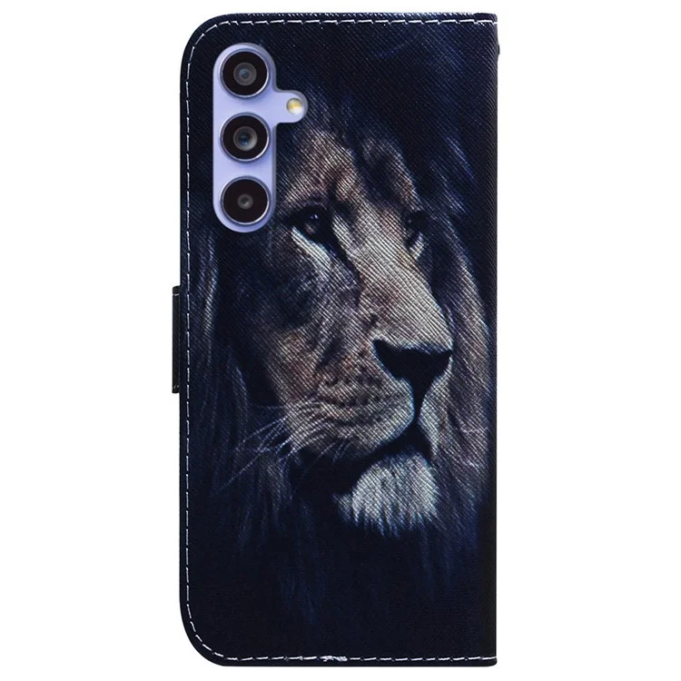 For Samsung Galaxy A35 5G Case Pattern Print Leather Phone Cover - Lion
