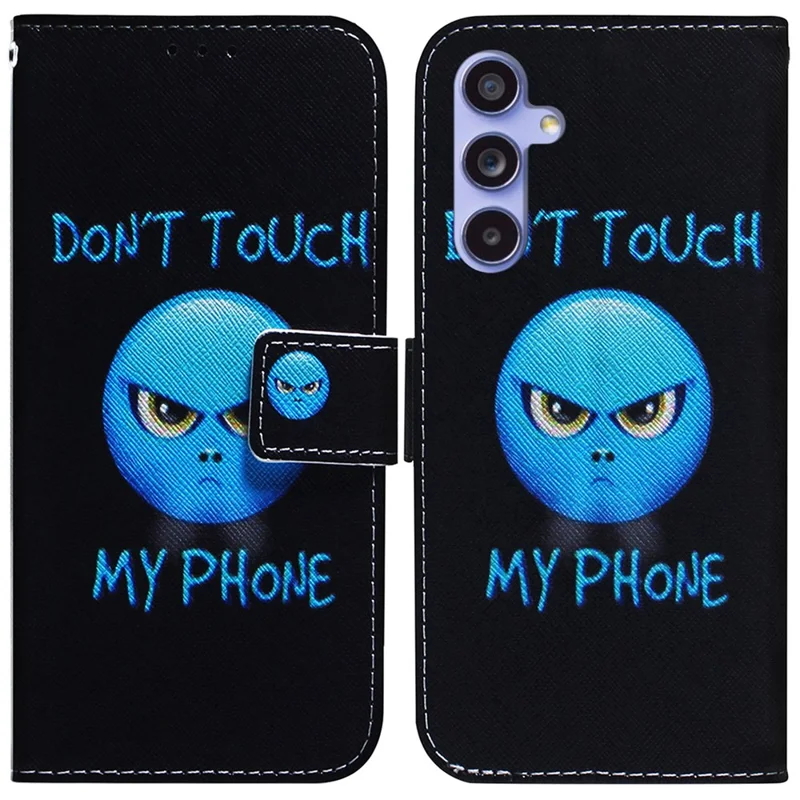 For Samsung Galaxy A35 5G Case Pattern Print Leather Phone Cover - Don't Touch My Phone