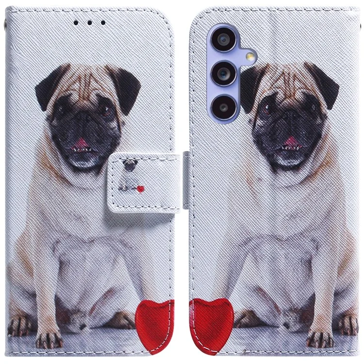 For Samsung Galaxy A55 5G Leather Case Wallet Phone Cover Pattern Printing - Dog