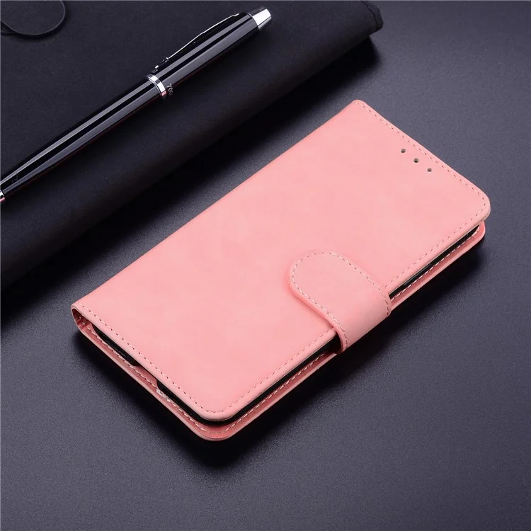 Para Samsung Galaxy A35 5G Funda Sólida Color Cuero Funda Telefónica con Cartera - Rosa