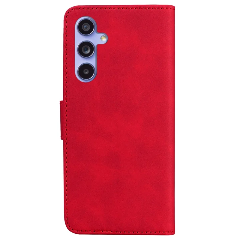 For Samsung Galaxy A35 5G Case Solid Color Leather Phone Cover with Wallet - Red