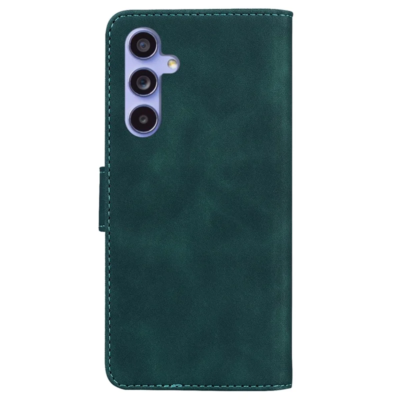 For Samsung Galaxy A55 5G Case Solid Color Leather Phone Cover Wallet - Green