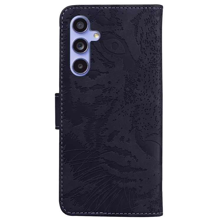 Für Samsung Galaxy A35 5G Case Tiger Pattern Geprägtes Lederhandy-Cover - Schwarz