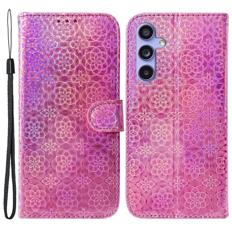 Para Samsung Galaxy A55 5G Caja Dazzling Flower Billetera Funda Móvil - Rosa