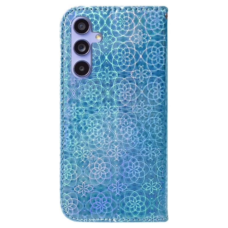 Per il Samsung Galaxy A35 5G Custodia Colore Solido Fiore Scintillante Cover con supporto telefono - Blu