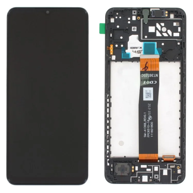 Para el Samsung Galaxy A13 5G A136B Pantalla LCD y Conjunto de Digitalizador OEM de Grado S + Parte de Reparación de Marco (sin Logotipo)