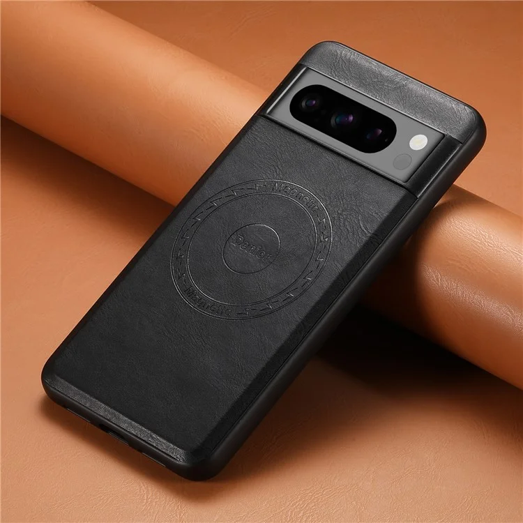 DENIOR Pour Google Pixel 8 Pro Étui de téléphone magnétique en cuir PU+PC+TPU - Noir